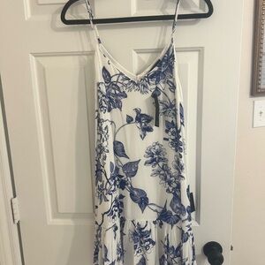 Lulu's Blue Floral Print Dress